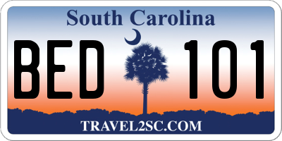 SC license plate BED101