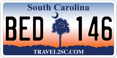SC license plate BED146