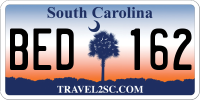 SC license plate BED162