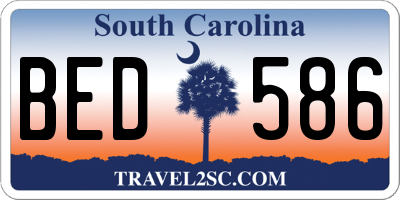 SC license plate BED586