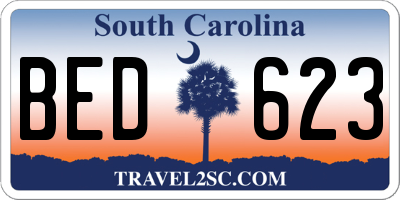 SC license plate BED623