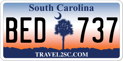 SC license plate BED737