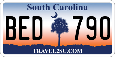 SC license plate BED790