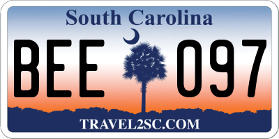 SC license plate BEE097