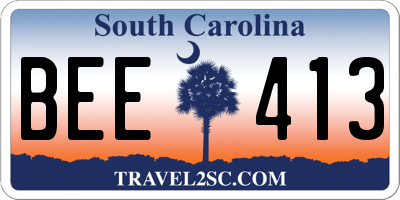 SC license plate BEE413