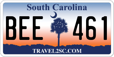 SC license plate BEE461