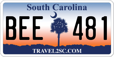SC license plate BEE481