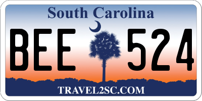SC license plate BEE524