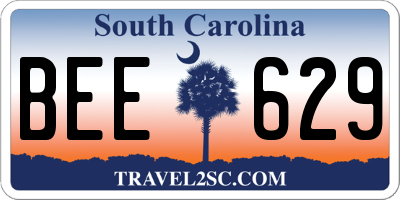 SC license plate BEE629