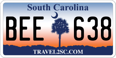 SC license plate BEE638