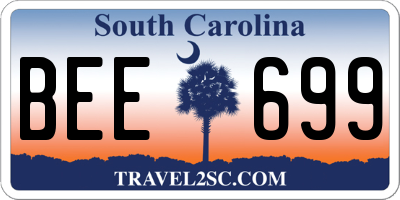 SC license plate BEE699