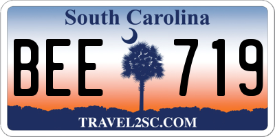 SC license plate BEE719