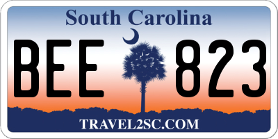 SC license plate BEE823