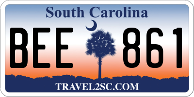 SC license plate BEE861