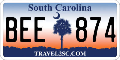 SC license plate BEE874