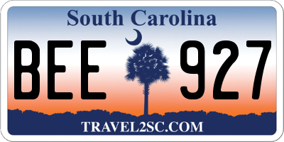 SC license plate BEE927