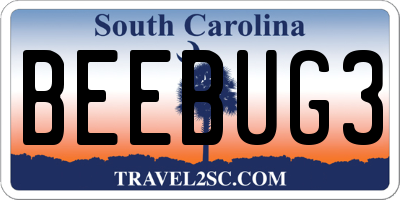 SC license plate BEEBUG3