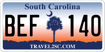 SC license plate BEF140