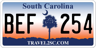 SC license plate BEF254