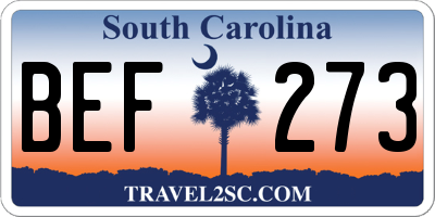 SC license plate BEF273