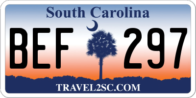 SC license plate BEF297