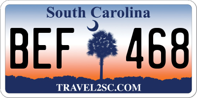 SC license plate BEF468