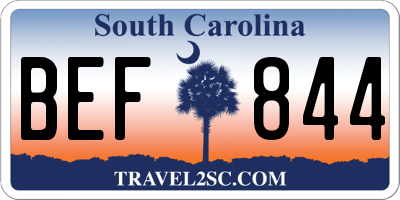 SC license plate BEF844