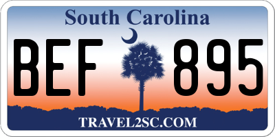 SC license plate BEF895