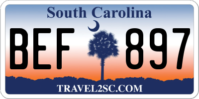 SC license plate BEF897