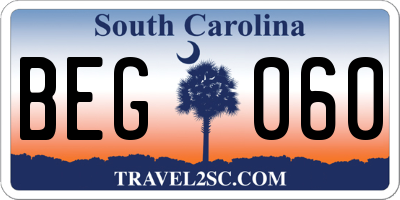 SC license plate BEG060