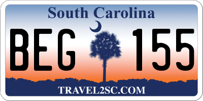 SC license plate BEG155