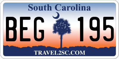 SC license plate BEG195