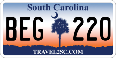 SC license plate BEG220