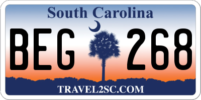 SC license plate BEG268