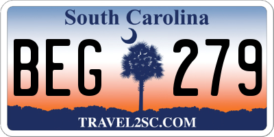 SC license plate BEG279