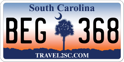 SC license plate BEG368
