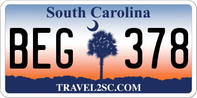 SC license plate BEG378