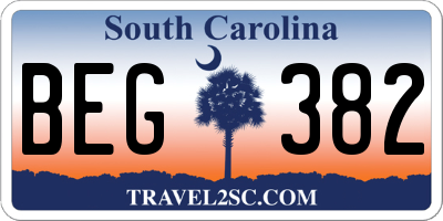 SC license plate BEG382