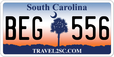 SC license plate BEG556