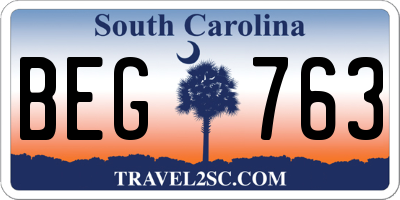 SC license plate BEG763