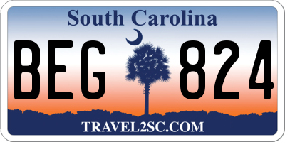 SC license plate BEG824