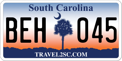 SC license plate BEH045