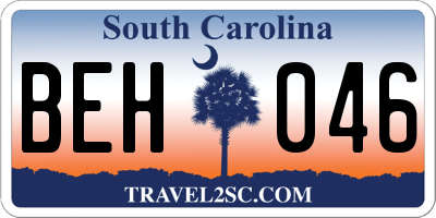 SC license plate BEH046