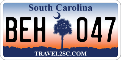 SC license plate BEH047