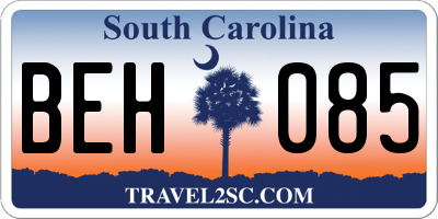 SC license plate BEH085