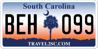 SC license plate BEH099