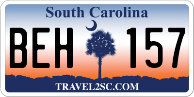 SC license plate BEH157