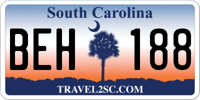 SC license plate BEH188