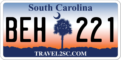 SC license plate BEH221