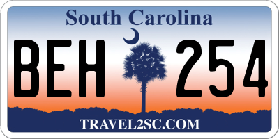 SC license plate BEH254